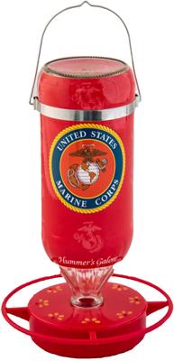 Show full view: Hummer's Galore United States Marine Corp Hummingbird Feeder, Red, 32-oz slide 1 of 6