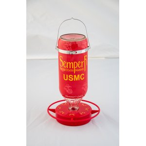 Hummer's Galore United States Marine Corp Hummingbird Feeder, Red, 32-oz