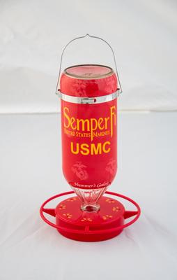Show full view: Hummer's Galore United States Marine Corp Hummingbird Feeder, Red, 32-oz slide 2 of 6