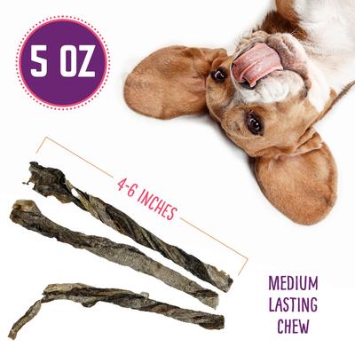 Show full view: Hungry Paws Cod Skin Crunch Twists Dog Chew Treats, 5-oz bag slide 4 of 9