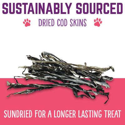 Show full view: Hungry Paws Cod Skin Crunch Twists Dog Chew Treats, 8-oz bag slide 7 of 9