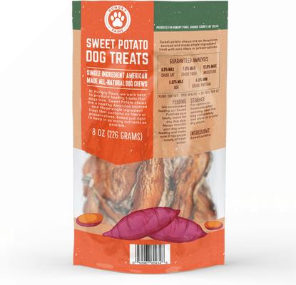 Show full view: Hungry Paws Sweet Potato Dog Chew Treats, 8-oz bag slide 3 of 8