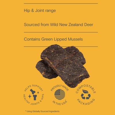 Show full view: Huntaway Venison & Greenlipped Mussel Recipe Grain-Free Soft & Chewy Dog Treats, 4-oz bag slide 8 of 8