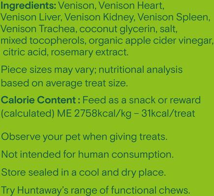 Show full view: Huntaway Wild Venison Jerky Dog Treats, 4-oz bag slide 3 of 10