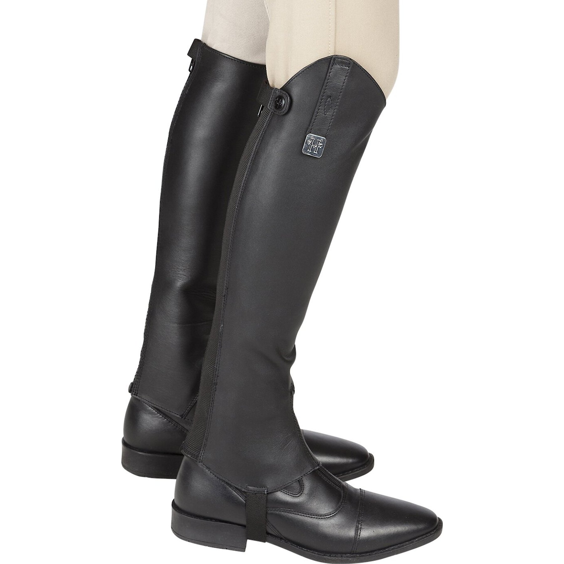 Huntley Equestrian Custom Fit Premium Leather Half Chaps, Medium Tall