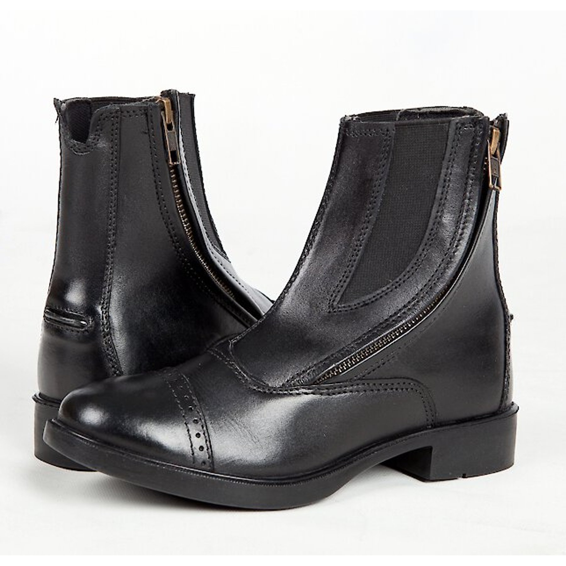 Huntley Equestrian Daisy Clipper Children's Side Zipper Leather Horse Riding Boots, Size 13