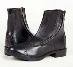 Huntley Equestrian Daisy Clipper Children's Side Zipper Leather Horse Riding Boots, Size 5