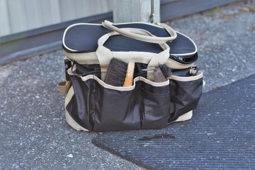 Show full view: Huntley Equestrian Deluxe Horse Grooming Organizer Bag, Black slide 3 of 9