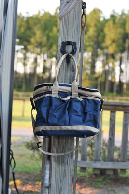 Show full view: Huntley Equestrian Deluxe Horse Grooming Organizer Bag, Navy slide 3 of 7