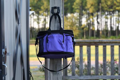 Show full view: Huntley Equestrian Deluxe Horse Grooming Organizer Bag, Purple slide 3 of 7