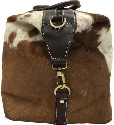 Show full view: Huntley Equestrian Leather Travel Carry-on Shoulder Bag, Brown slide 3 of 6