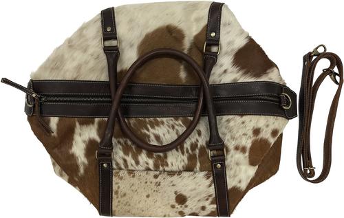 Show full view: Huntley Equestrian Leather Travel Carry-on Shoulder Bag, Brown slide 5 of 6