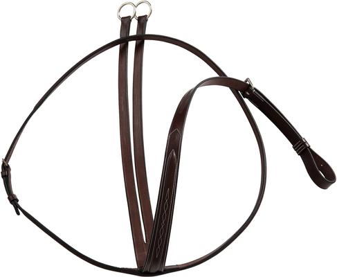 Show full view: Huntley Equestrian Sedgdwick English Leather Fancy Stitched English Running Martingale, Brown, Full slide 7 of 9