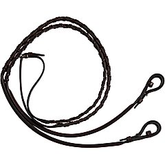 Huntley Equestrian Sedgwick Fancy Stitched Rubber Lined Laced Horse Reins, Full, Brown