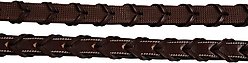 Huntley Equestrian Sedgwick Fancy Stitched Rubber Lined Laced Horse Reins, Full, Brown slide 2 of 8