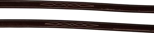 Show full view: Huntley Equestrian Sedgwick Fancy Stitched Square Raised Laced Horse Reins, Brown, Cob slide 3 of 7