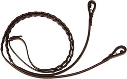Huntley Equestrian Sedgwick Fancy Stitched Square Raised Laced Horse Reins, Brown, Full slide 1 of 7