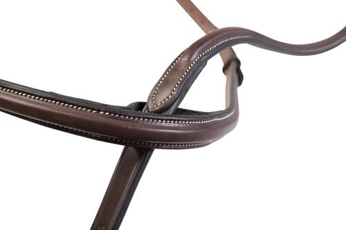Show full view: Huntley Equestrian Sedgwick Leather Fancy Stitched Standing Martingale, Brown, Medium Pony slide 9 of 9