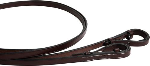 Show full view: Huntley Equestrian Sedgwick Pelham Flat Curb Horse Reins, Brown, Full slide 4 of 8