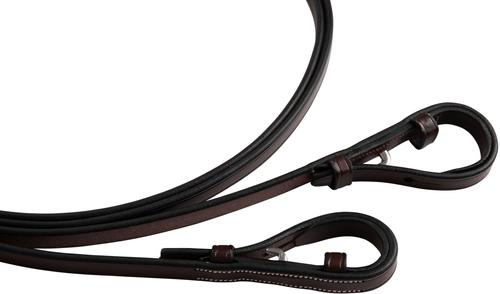 Show full view: Huntley Equestrian Sedgwick Pelham Flat Curb Horse Reins, Brown, Full slide 8 of 8