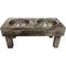 Show in main carousel: Huntley Pet Berjen Table Elevated Double Bowl Dog & Cat Feeder, Brown, Large slide 1 of 10