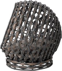 Huntley Pet Hemisphere Rattan Elevated with Cushion Dog & Cat Bed, Grey, Medium slide 2 of 9