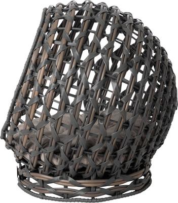 Show full view: Huntley Pet Hemisphere Rattan Elevated with Cushion Dog & Cat Bed, Grey, Medium slide 3 of 11
