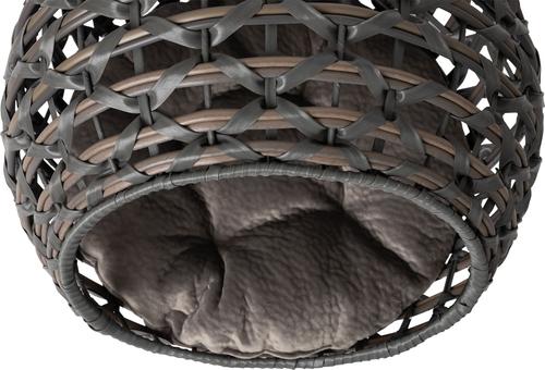 Show full view: Huntley Pet Hemisphere Rattan Elevated with Cushion Dog & Cat Bed, Grey, Medium slide 9 of 11