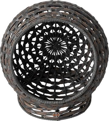 Show full view: Huntley Pet Hemisphere Rattan Elevated with Cushion Dog & Cat Bed, Grey, Medium slide 5 of 11
