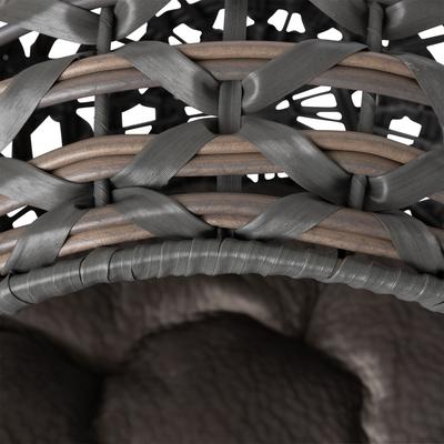 Show full view: Huntley Pet Hemisphere Rattan Elevated with Cushion Dog & Cat Bed, Grey, Medium slide 8 of 11