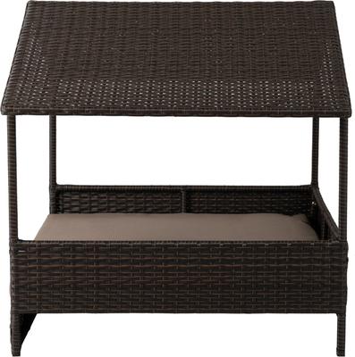 Show full view: Huntley Pet Rattan Wicker Indoor Outdoor Cabana Raised Dog & Cat Bed, Brown, Large slide 4 of 10