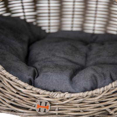 Show full view: Huntley Pet Wicker Cat Shaped Small Dog & Cat Bed, Grey, Medium slide 6 of 7