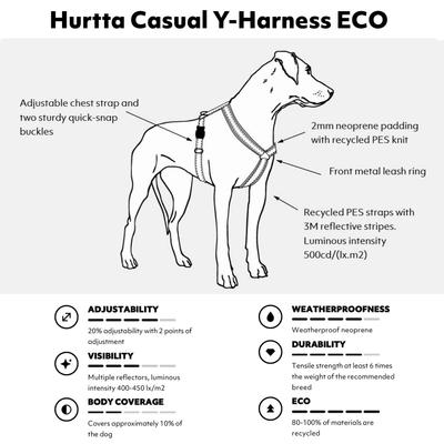 Show full view: Hurtta Casual Dog Y-harness ECO, Ruby, 14-18-in slide 3 of 4