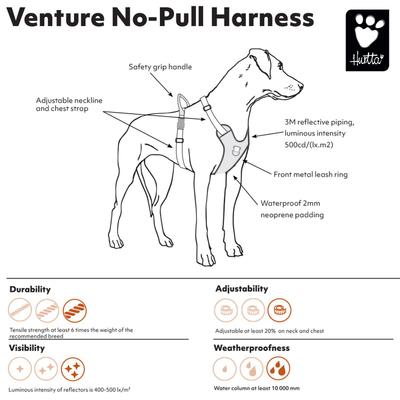Show full view: Hurtta Venture No-Pull Dog Harness, Bilberry, 18-24-in slide 4 of 7