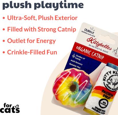 Show full view: Huxley & Kent Cat 2 Pack Pride Donut & Kitty Klaw Passion Fruit Cat Toy, Multicolor slide 2 of 8
