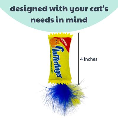 Show full view: Huxley & Kent Cat Flufferfinger Cat Toy, Yellow/Blue slide 4 of 6