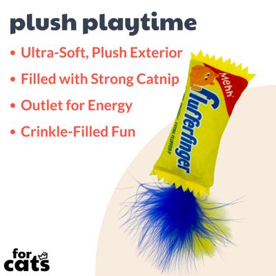 Show full view: Huxley & Kent Cat Flufferfinger Cat Toy, Yellow/Blue slide 3 of 6