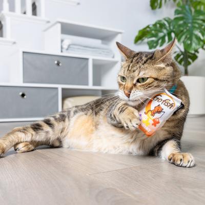 Show full view: Huxley & Kent Cat Go Fish Phishy Cat Toy, White/Orange slide 9 of 9