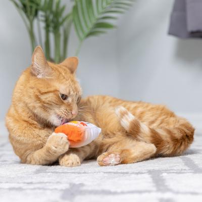 Show full view: Huxley & Kent Cat Go Fish Phishy Cat Toy, White/Orange slide 6 of 9