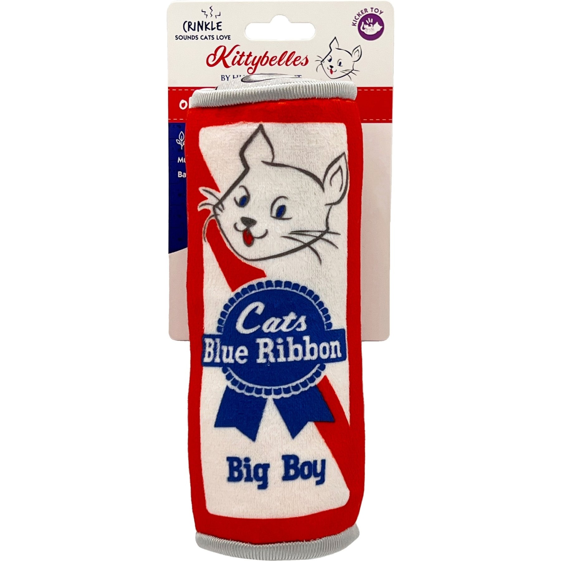 Huxley & Kent Cat Kicker Cats Belly Rubbin Cat Toy, Red/White/Blue