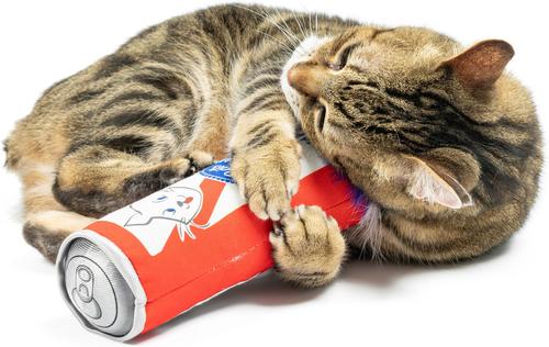 Show full view: Huxley & Kent Cat Kicker Cats Belly Rubbin Cat Toy, Red/White/Blue slide 5 of 11