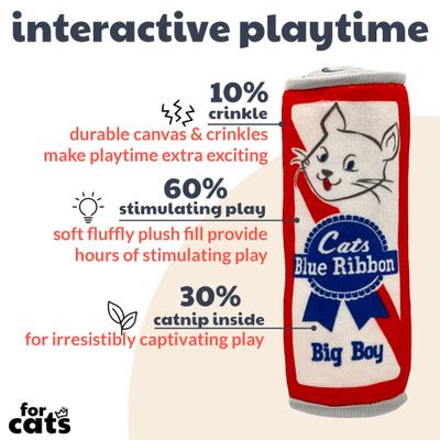 Show full view: Huxley & Kent Cat Kicker Cats Belly Rubbin Cat Toy, Red/White/Blue slide 2 of 11