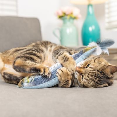 Show full view: Huxley & Kent Cat Kicker Sardine Cat Toy, Gray slide 6 of 11