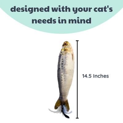 Show full view: Huxley & Kent Cat Kicker Sardine Cat Toy, Gray slide 3 of 11