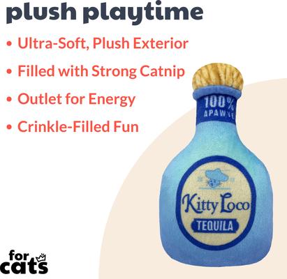 Show full view: Huxley & Kent Cat Kitty Loco Tequila Cat Toy, Blue slide 3 of 11