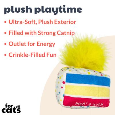 Show full view: Huxley & Kent Cat Meh' A Wish Cake Cat Toy, Blue/Yellow/Pink slide 3 of 6