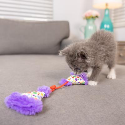 Show full view: Huxley & Kent Cat Party Hats Cat Toy, Purple/White slide 8 of 10