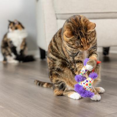 Show full view: Huxley & Kent Cat Party Hats Cat Toy, Purple/White slide 5 of 10