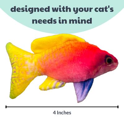 Show full view: Huxley & Kent Cat Rainbow Guppy Cat Toy, Red/Yellow slide 3 of 10