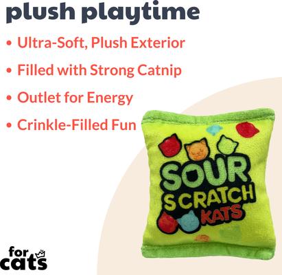 Show full view: Huxley & Kent Cat Sour Scratch Kats Cat Toy, Yellow/Green/Red slide 2 of 10
